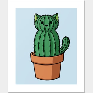 Cat shaped cactus Posters and Art